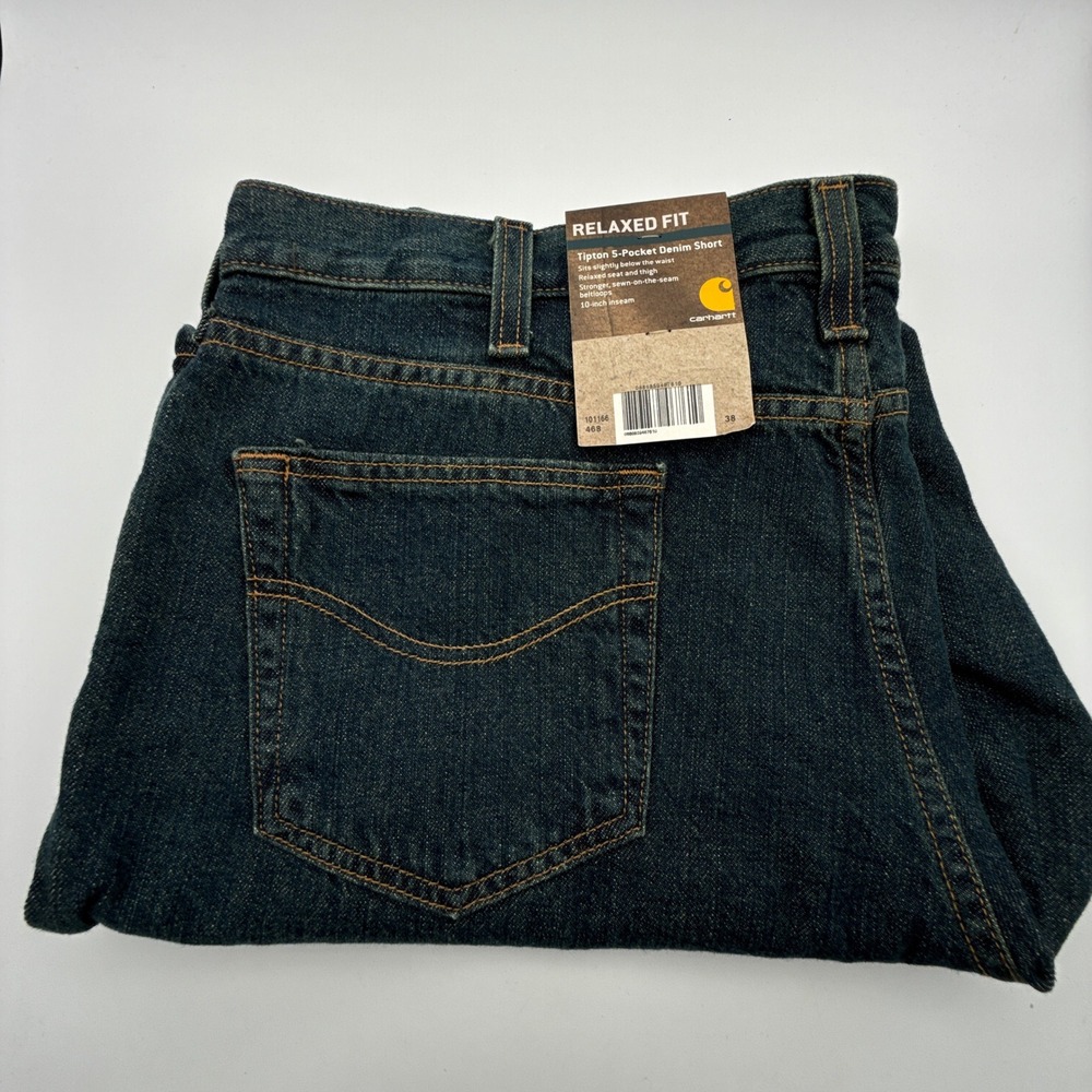 Carhartt Relaxed Fit Tipton Five Pocket Denim Jean Short 38 Classic Wash NWT NOS